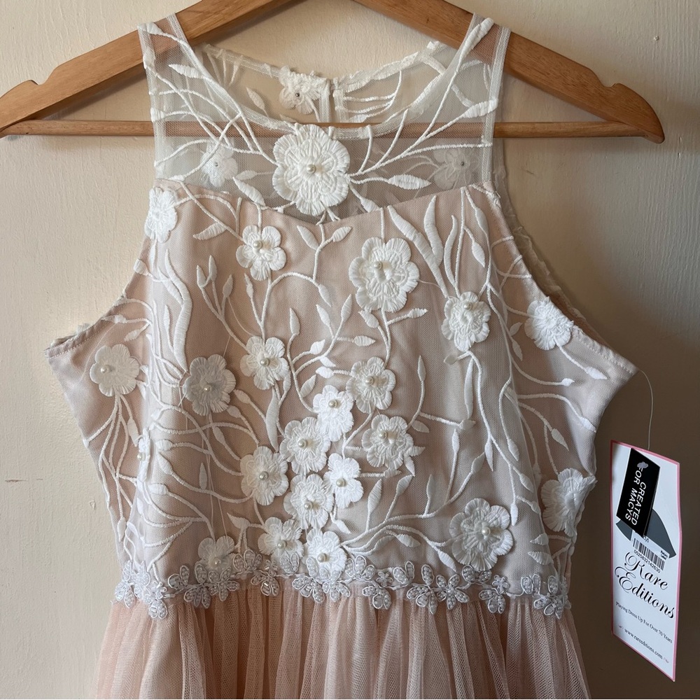 Rare Editions Sunday Best Taupe Dress, Girls Size 16 - Picture 2 of 12
